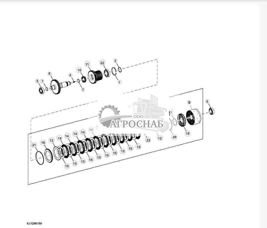 Узел муфты передн. нижн. перед. 